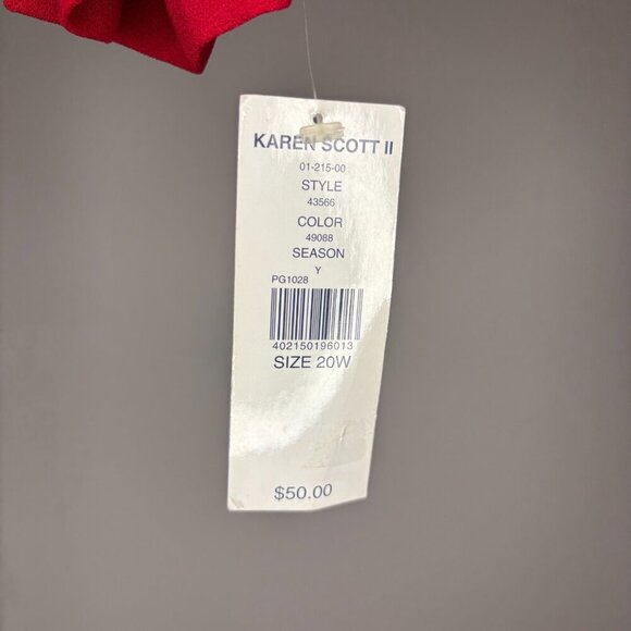 KAREN SCOTT NEW Blazer Womens 20W Red Plus Lined Collared Professional - Picture 5 of 6